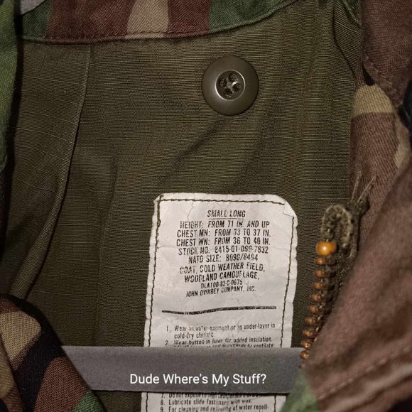 JOHN OWNBEY CO. CAMO - HOODED ZIPPER JACKET - HEAVYWEIGHT - MEN'S SIZE SMALL - Picture 2 of 3